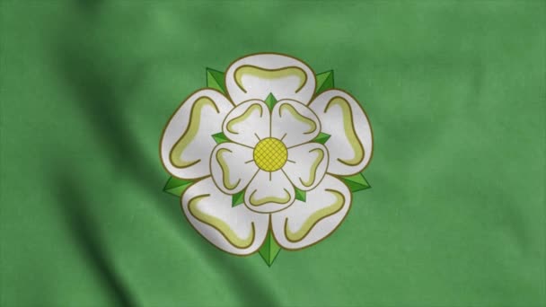 Bandera de Yorkshire del Norte, Inglaterra, ondeando al viento — Vídeos de Stock