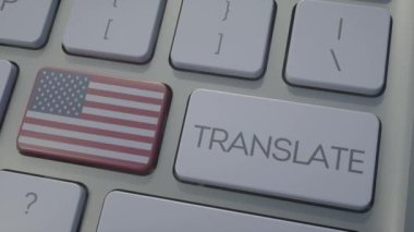 Amerikan bayrağı ile klavyedeki kavramı tercüme et. Klavyede ABD bayrağı düğmesi