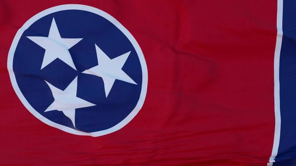 Vlag van Tennessee staat, regio van de Verenigde Staten, zwaaien naar de wind. 3d destructie — Stockfoto