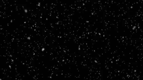 현실적으로 눈이 내리는 배경은 검은 배경에서 만나타난다. 3d 렌더링 — 스톡 사진