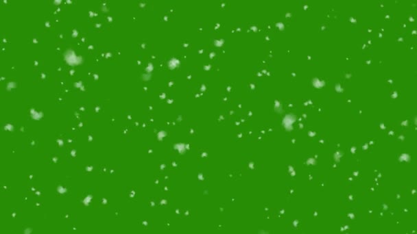 Odizolowany Padający Śnieg Zielonym Tle Ekranu — Wideo stockowe