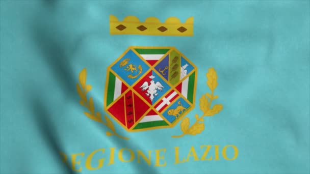 Lazio Bandeira Itália Acenando Vento Fundo — Vídeo de Stock