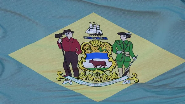 Flagge Des Bundesstaates Delaware Region Der Vereinigten Staaten Weht Wind — Stockfoto