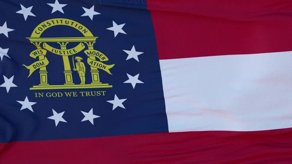 Bandera Del Estado Georgia Región Los Estados Unidos Ondeando Viento —  Fotos de Stock