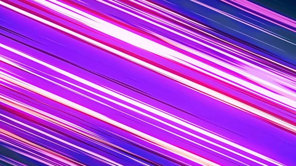 模拟速度线 快速的霓虹灯发光线闪烁着紫色 粉色和凉爽蓝色的条纹 3D说明 — 图库照片