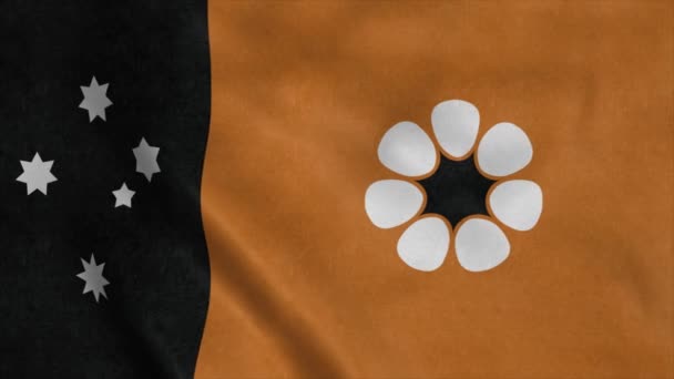 Bandera Del Territorio Del Norte Australia Ondeando Viento Fondo — Vídeo de stock