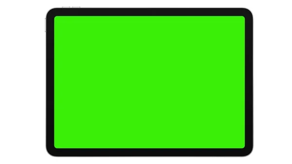 Tablet Computer Mit Grünem Bildschirm Auf Weißem Hintergrund Illustration — Stockfoto