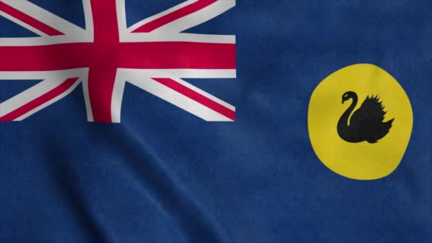 西オーストラリア州の旗 オーストラリア 風に手を振って 現実的な背景 — ストック動画