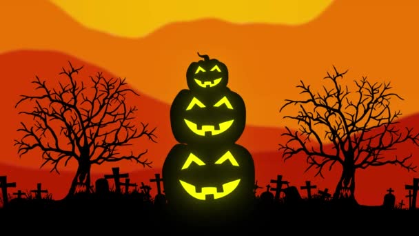 Animazione Halloween Con Zucche Spettrali — Video Stock