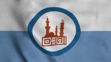 Kahire bayrağı, Mısır, rüzgarda sallanan, gerçekçi arka plan.