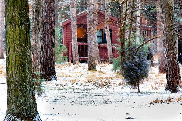 Log Cabin the Winter Snow