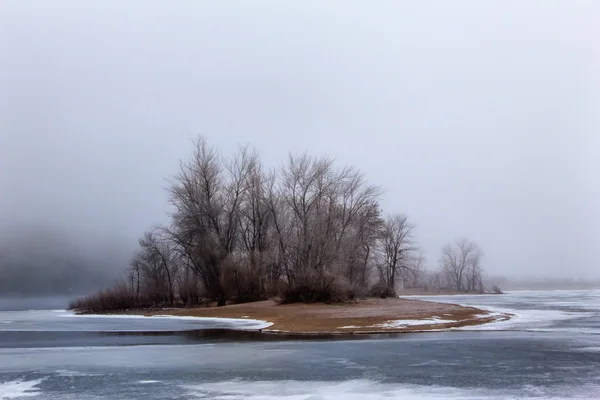 Foggy Winter Day on the St. Croix River — Stock Photo, Image