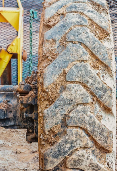Tractor Tire on Construction Site — Stock Photo, Image