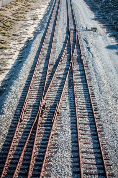 鉄道線路のオーバー ヘッド ビュー — ストック写真
