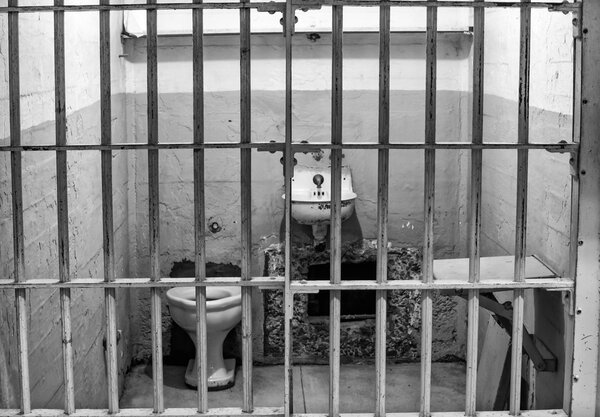 Celda de la prisión en la celda A de la isla de Alcatraz — Foto de Stock