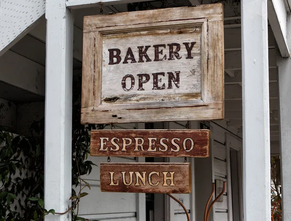 Panadería signo abierto —  Fotos de Stock