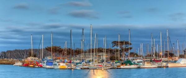 Puerto iluminado por la luna — Foto de Stock