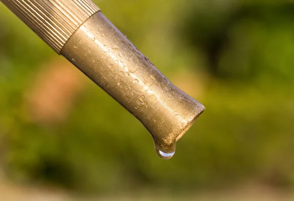 Dripping tuin slang mondstuk — Stockfoto