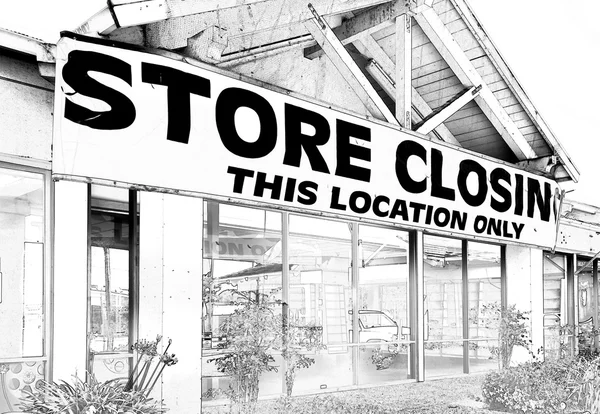 Store Closing in Black and White — Stock Photo, Image