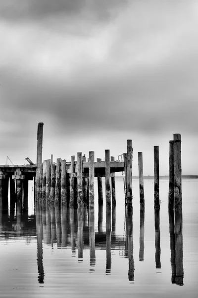 Bodega bay, yıpranmış ve yıpranmış pier — Stok fotoğraf