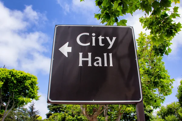 Arrowed City Hall Sign — Stock Photo, Image