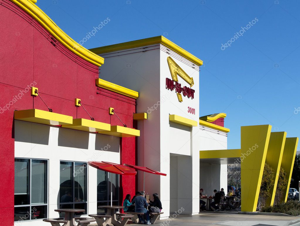 Exterior Sign of an In-N-Out Burger restaurant. In-N-Out Burgers, Inc. is a regional chain of fast food restaurants with locations the United States Southwest.