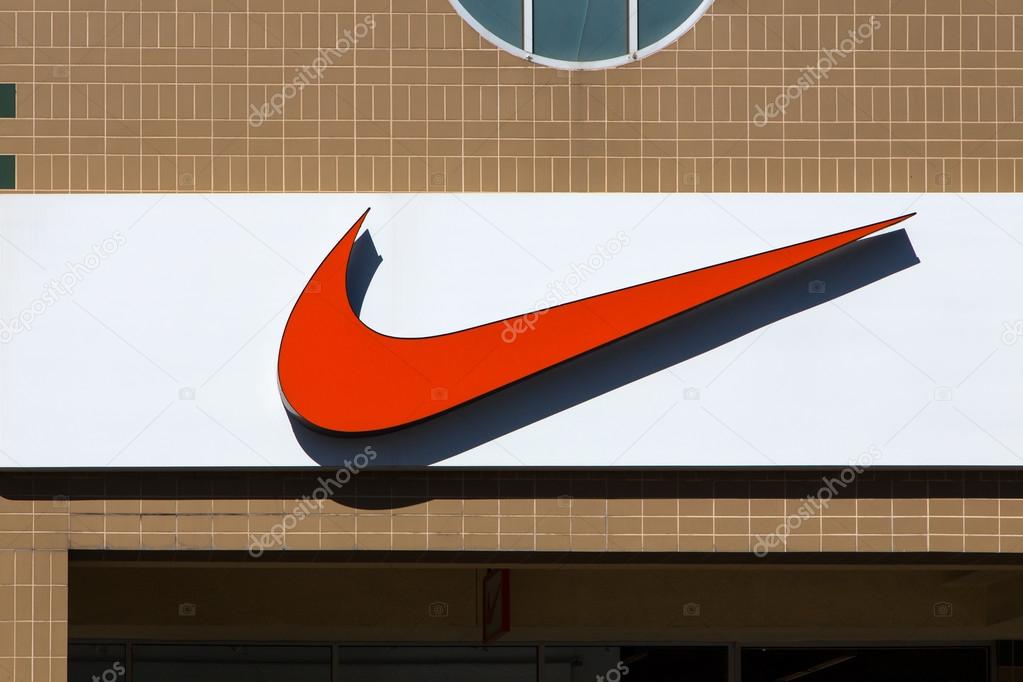 Nike store exterior. Nike markets and sells footwear, apparel, equipment, accessories and services.