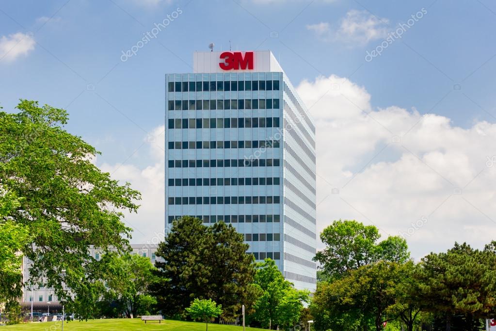 3M corporate headquarters building. 3M is a worldwide manufacturer of industrial and consumer products and employes 88,000 people worldwide.