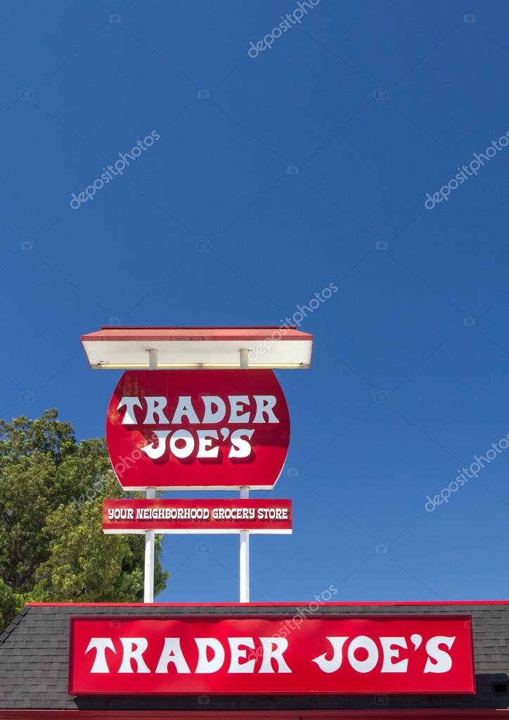 Trader Joe's vintage exterior and sign. Trader Joe's is an American privately held chain of specialty grocery stores headquartered in Monrovia, California.