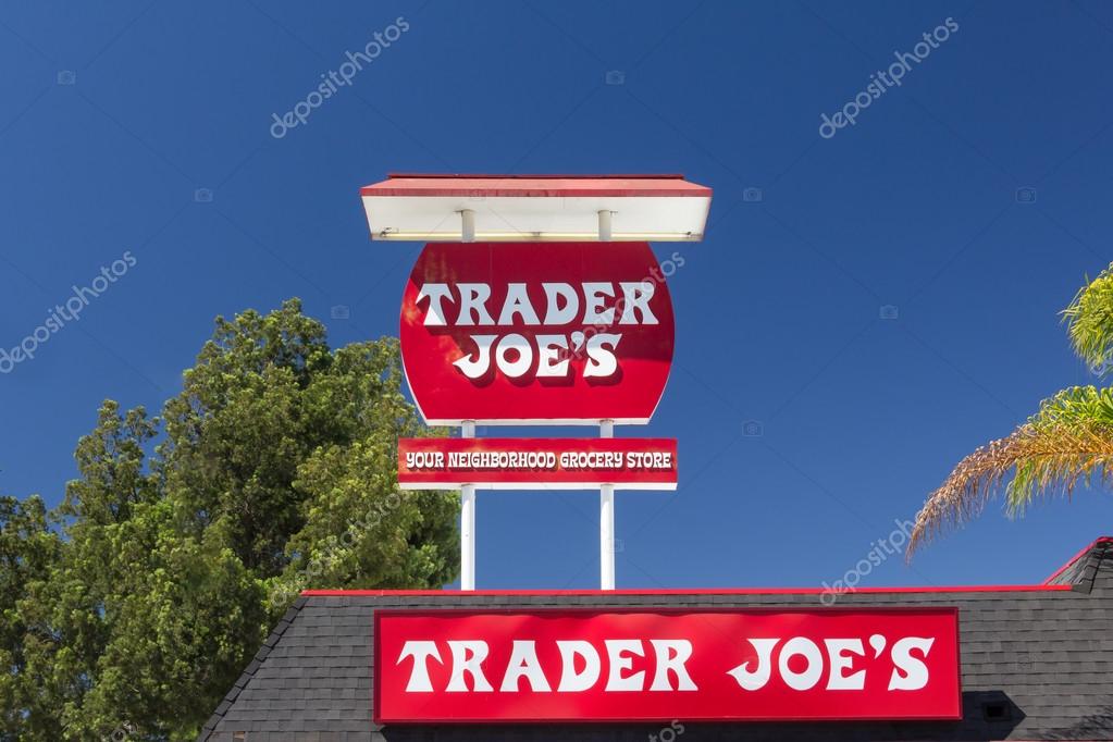 Trader Joe's vintage exterior and sign. Trader Joe's is an American privately held chain of specialty grocery stores headquartered in Monrovia, California.