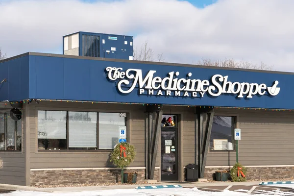 Menominee Diciembre Medicine Shoppe Tienda Minorista Drogas Signo Exterior Logotipo — Foto de Stock