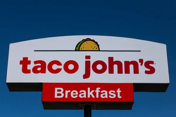 Hudson Usa Marca 2022 Oznakowanie Zewnętrzne Restauracji Taco John Logo — Zdjęcie stockowe