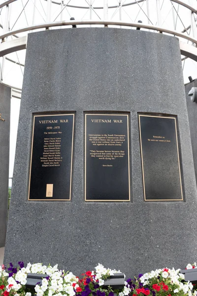 STILLWATER, MN, USA - AUGUST 24, 2022: Vietnam War placard at Stillwater Minnesota Veterans Memorial.