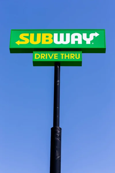 Hammond Usa May 2021 Subway Resturaunt Exterior Sign Trademark Logo — Stock Photo, Image