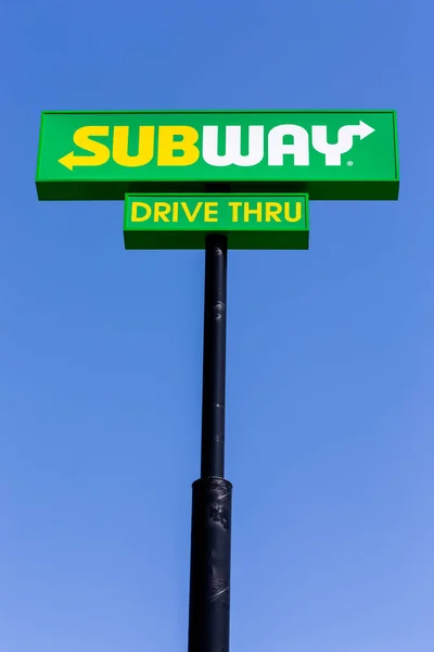 Hammond Usa 2021 Május Subway Resturaunt Külső Felirat Védjegy Logó — Stock Fotó