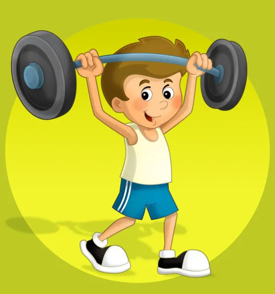 spor salonunda çizim çocuk