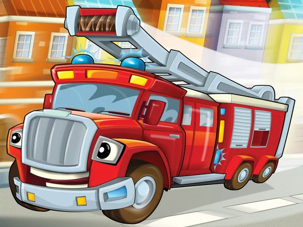 Пожежна машина на допомогу — стокове фото
