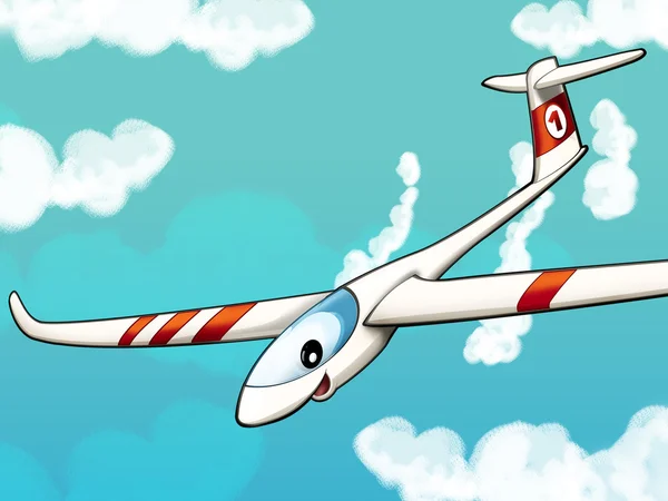 Feliz planador dos desenhos animados — Fotografia de Stock