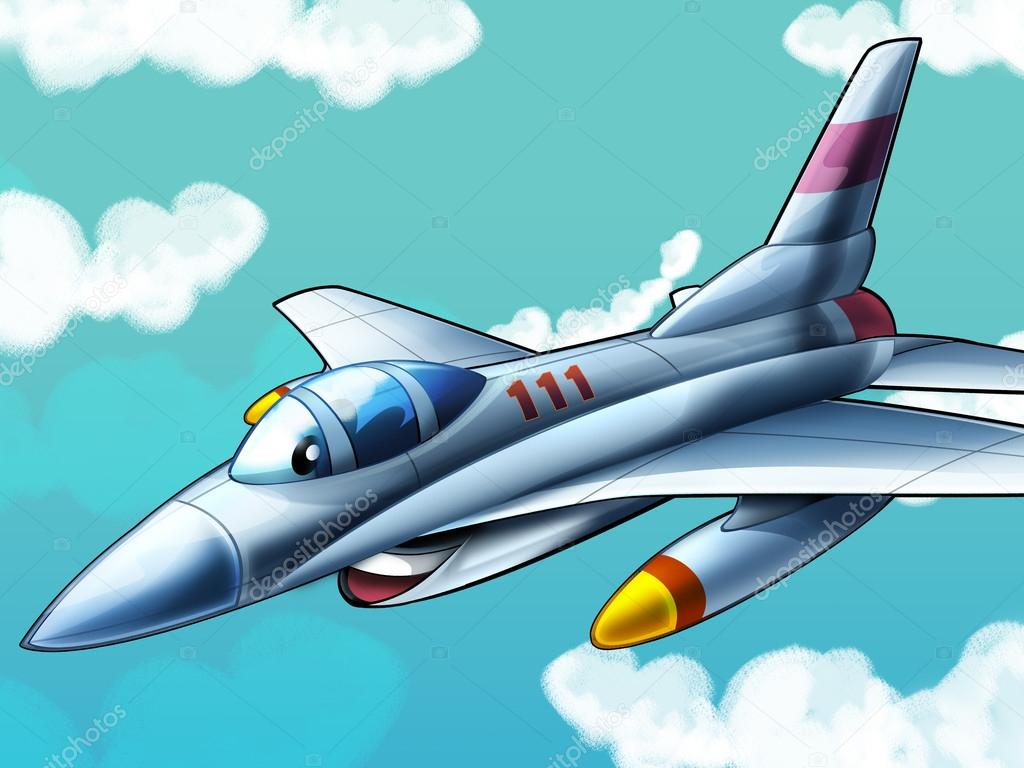 Cartoon jet fighter