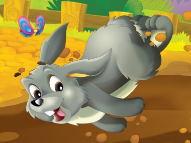 çalışan karikatür tavşan