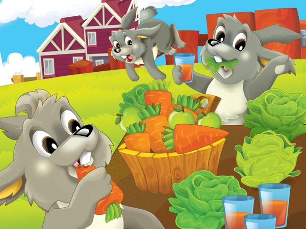 The eating rabbits — Stock Photo, Image
