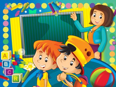 eğlenmek ve uzay - zaman okul veya anaokulu - metin için öğrenmek