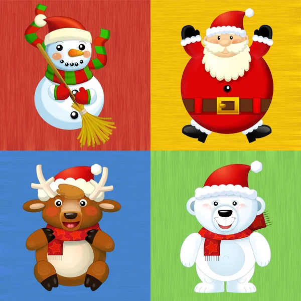 The design set of different christmas happy symbols — Stock Photo, Image