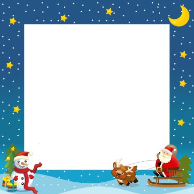 Noel sınır - kızak üzerinde santa