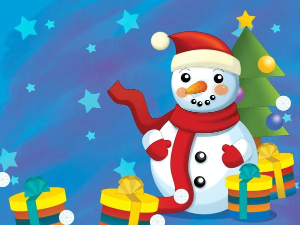 De christmas snowman — Stockfoto