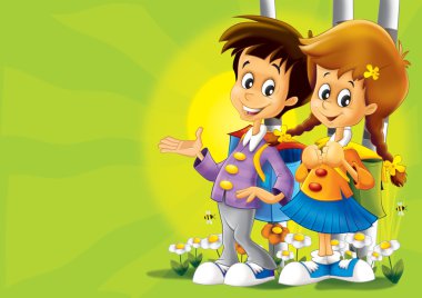 birlikte yürüyen çocuklar