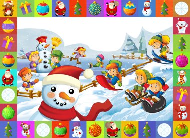 öğeleri bir sürü Noel çerçeve