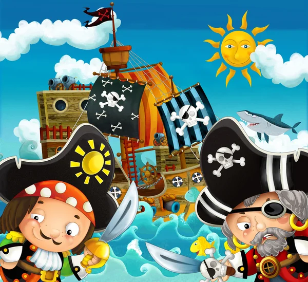 The pirates and the ships — Stock Photo, Image