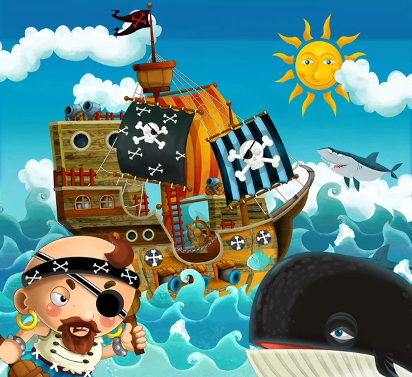 The pirates and the ships — Stock Photo, Image