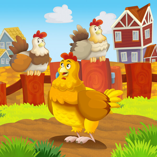 Happy farm chicken